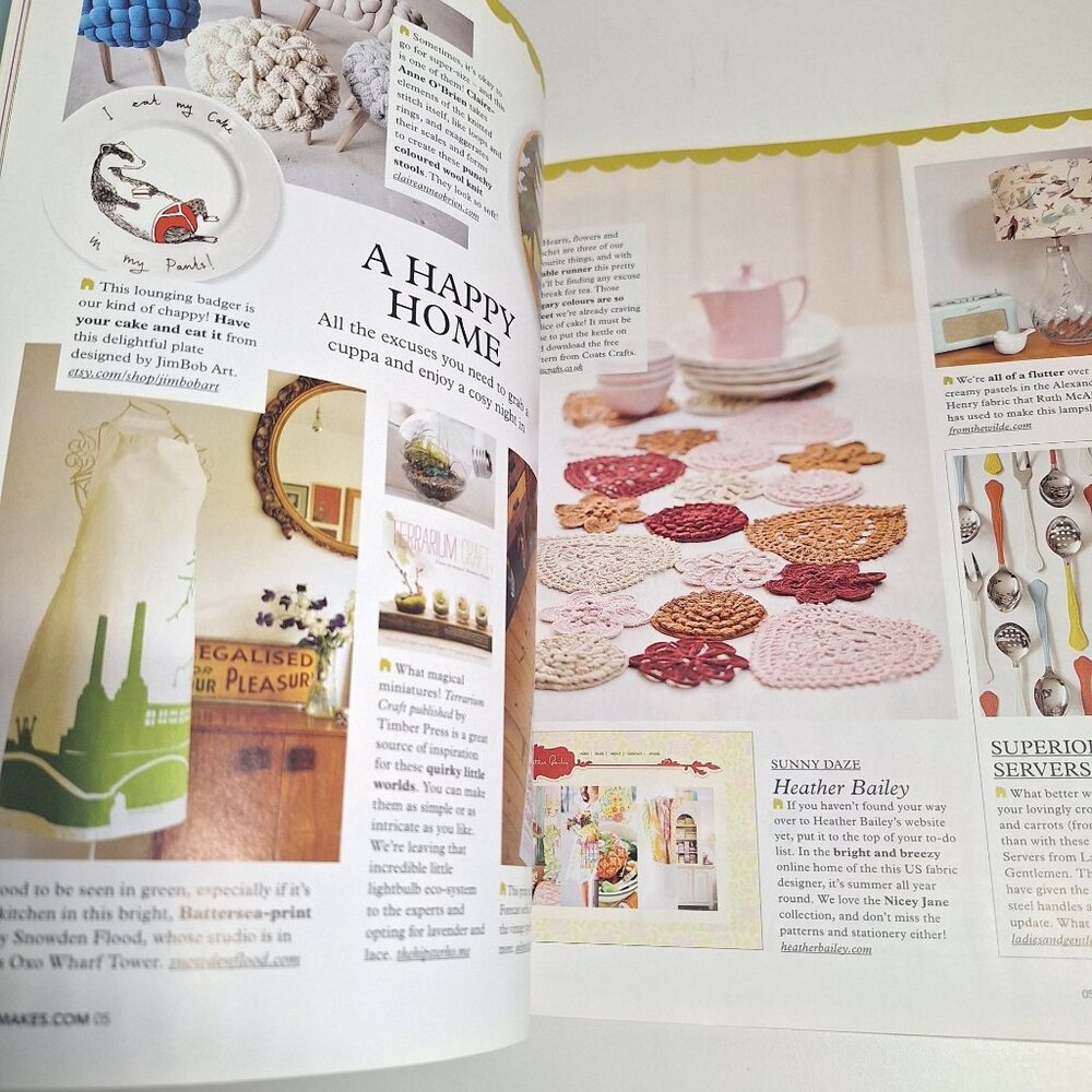 Mollie Makes UK Magazine Issue 5 2011 Crochet Vegetables Linen Kit Retro Craft - Picture 8 of 13